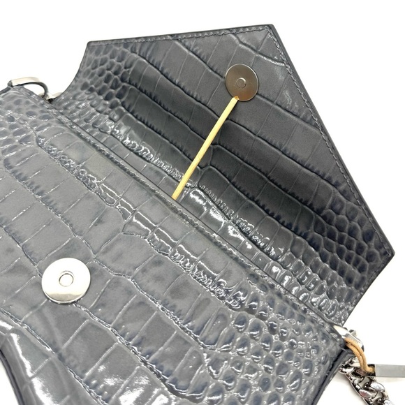 Michael Kors Collection Gray Crossbody Bag with Chain Strap - Picture 11 of 12